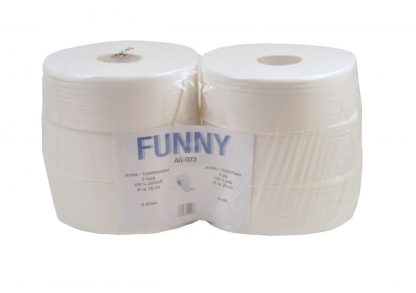 Jumbo-Toilettenpapier, 2-lagig Zellstoff weiß, Ø 28 cm, 6 Rollen perforiert