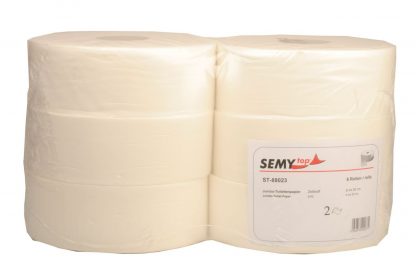 Jumbo-Toilettenpapier, 2-lagig, Zellstoff weiß, Ø 28 cm, 6 Rollen
