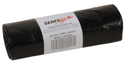 LDPE Müllsäcke, Format: 570 x 850 mm, Typ 80 extra, ca. 60 Liter, schwarz 24 x 10 Stück.