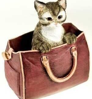 Tier Figur "Katze" mit Asche Raum