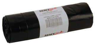 Zugbandsäcke aus LDPE, 720 x 1.000 mm, Typ 100, ca. 110 Liter, schwarz 12 x 10 Stück