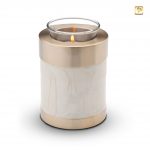 Metall Kerzenhalter weiß und goldfarben