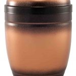 Stahl Urne - schwarz/kupfer deckend beschichtet