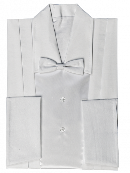 Herrentalar, Besonderheiten: weiße Baumwolle mit Atlas-Einsatz in silber, Länge: 150 cm;