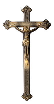 Kunststoffkreuz mit Korpus (Altgold);