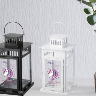 Laterne für Sternenkind mit Einhorn Beauty;