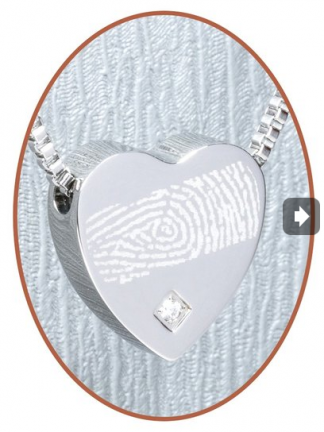 Edelstahl Design 'Fingerabdruck' Herzen Asche Anhänger;