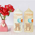 Wachskerze Sternenkind Bär mit Ballons;