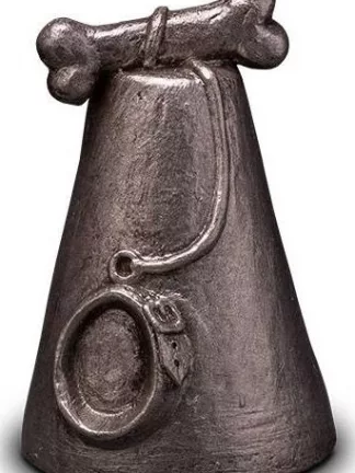 Keramik Tierurne Silber Hund;