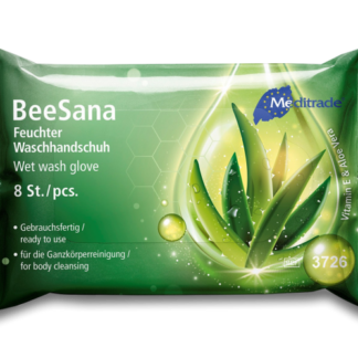 Gebrauchsfertige Waschhandschuhe;