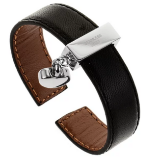 Asche Armreif aus Leder und Edelstahl Gedenk Schmuck;