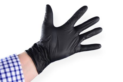 Nitril-Einweghandschuhe schwarz, S-XL;